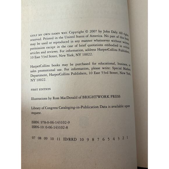 2007 Hardback “Golf My Own Damn Way” John Daly - Picture 4 of 6